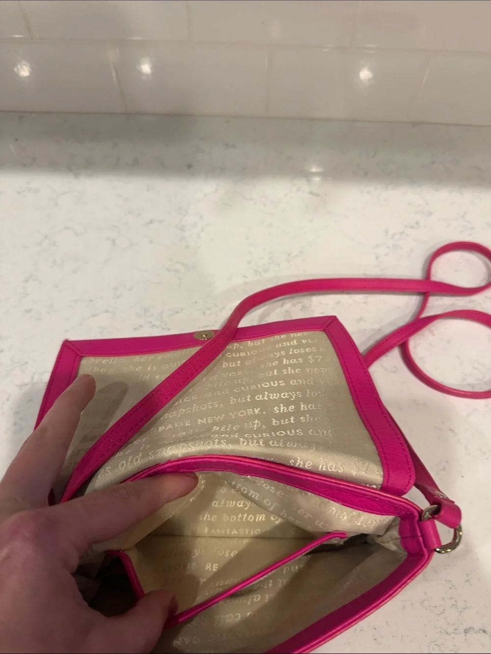 kate spade Barbie Pink Leather Crossbody with Girly Chic Bow Detail